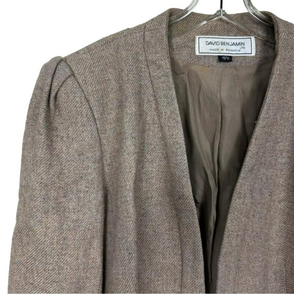 David Benjamin Women’s Beige Jacket Blazer Size 13/14 - Picture 4 of 11